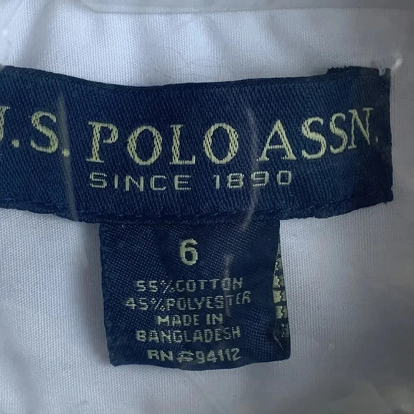 US Polo Girls Short Sleeve School Uniform Shirt White - Picture 5 of 10
